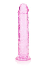 Load image into Gallery viewer, Realrock Crystal Clear Straight No Balls Dildo - Clear/Pink - 8in
