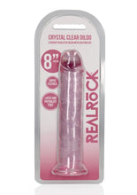 Load image into Gallery viewer, Realrock Crystal Clear Straight No Balls Dildo - Clear/Pink - 8in
