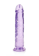 Load image into Gallery viewer, Realrock Crystal Clear Straight No Balls Dildo - Clear/Purple - 9in
