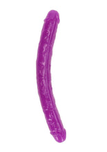 Load image into Gallery viewer, Realrock Double Dong Glow In The Dark Dildo - Purple - 15in
