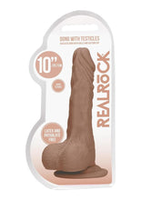 Load image into Gallery viewer, Realrock Skin Realistic Dildo with Balls - Caramel - 10in
