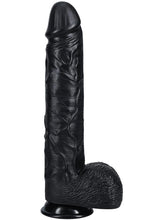 Load image into Gallery viewer, Realrock Ultra Realistic Skin Extra Large Straight Dildo with Balls and Suction Cup - Chocolate - 14in
