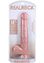 Load image into Gallery viewer, Realrock Ultra Realistic Skin Extra Large Straight Dildo with Balls and Suction Cup - Vanilla - 14in
