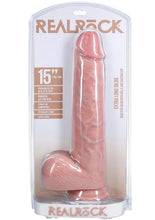 Load image into Gallery viewer, Realrock Ultra Realistic Skin Extra Large Straight Dildo with Balls and Suction Cup - Vanilla - 15in
