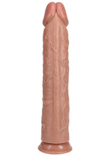 Load image into Gallery viewer, Realrock Ultra Realistic Skin Extra Large Straight Dildo with Suction Cup - Caramel - 14in

