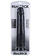 Load image into Gallery viewer, Realrock Ultra Realistic Skin Extra Large Straight Dildo with Suction Cup - Chocolate - 15in

