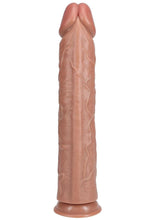 Load image into Gallery viewer, Realrock Ultra Realistic Skin Extra Large Straight Dildo with Suction Cup - Caramel - 15in
