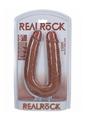 Load image into Gallery viewer, Realrock Ultra Realistic Skin U Shaped Double Dildo - Caramel - 9in
