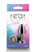 Load image into Gallery viewer, Rear Assets Aluminum Anal Plug - Petite - Grey/Gun Metal/Metal/Multicolor/Rainbow - XSmall
