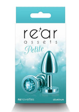 Load image into Gallery viewer, Rear Assets Aluminum Anal Plug - Petite - Metal/Teal - XSmall
