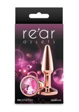 Load image into Gallery viewer, Rear Assets Chrome Tapered Anal Plug - Rose Gold - Small

