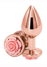 Load image into Gallery viewer, Rear Assets Rose Aluminum Anal Plug - Metal/Pink/Rose Gold - Medium
