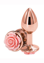 Load image into Gallery viewer, Rear Assets Rose Aluminum Anal Plug - Metal/Pink/Rose Gold - Small
