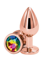 Load image into Gallery viewer, Rear Assets Rose Gold Anal Plug - Multicolor/Rainbow/Rose Gold - Medium
