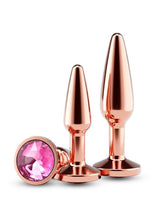 Load image into Gallery viewer, Rear Assets Tapered Trainer Chrome Plated Anal Plugs Kit - Rose Gold - 3pc/Set
