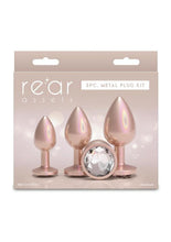Load image into Gallery viewer, Rear Assets Tapered Trainer Chrome Plated Anal Plugs Kit - Tan - 3pc/Set
