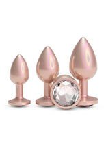 Load image into Gallery viewer, Rear Assets Tapered Trainer Chrome Plated Anal Plugs Kit - Tan - 3pc/Set
