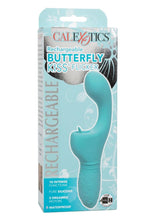 Load image into Gallery viewer, Rechargeable Butterfly Kiss Silicone Clitoral Flicker Vibrator - Blue
