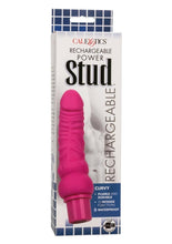 Load image into Gallery viewer, Rechargeable Power Stud Curvy Silicone Vibrating Dong - Pink
