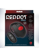 Load image into Gallery viewer, Red Dot Silicone Rechargeable Vibrating Cock Ring with Controller V3 - Black/Red
