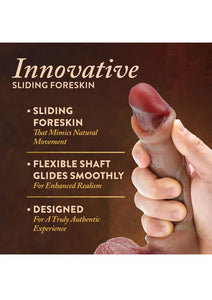 Renaissance Davinci Silicone Sliding Foreskin Dildo with Squeezable Balls