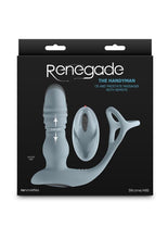 Load image into Gallery viewer, Renedage The Handyman Rechargeable Silicone Cock Ring and Prostate Massager with Remote - Gray/Grey
