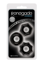 Load image into Gallery viewer, Renegade Chubbies Super Stretchable Cock Rings - Black - Set Of 3
