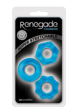 Load image into Gallery viewer, Renegade Chubbies Super Stretchable Cock Rings - Blue - Set Of 3
