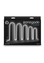 Load image into Gallery viewer, Renegade Dilator Kit Silicone Anal Plugs with Suction Cups - Black - 5 Piece
