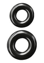 Load image into Gallery viewer, Renegade Double Stack Super Stretchable Cock Rings - Black - Set Of 2
