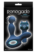 Load image into Gallery viewer, Renegade Orbit Rechargeable Silicone Vibrating Rotating Heated Prostate Stimulator with Remote Control - Blue
