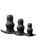 Load image into Gallery viewer, Renegade Peekers Trainer Silicone Hollow Butt Plugs Kit - Black - 3 Per Set
