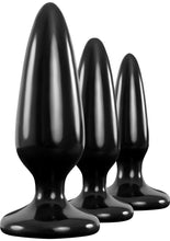 Load image into Gallery viewer, Renegade Pleasure Plug Trainer Anal Plugs - Black - Set Of 3
