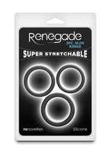 Load image into Gallery viewer, Renegade Slim Silicone Rings - Black - 3pc/Set
