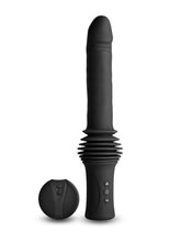 Load image into Gallery viewer, Renegade Super Stroker Rechargeable Silicone Thrusting Vibrator with Suction Cup - Black
