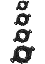 Load image into Gallery viewer, Renegade Vitality Cock Ring Kit - Black - 4 Per Set
