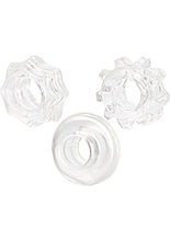 Load image into Gallery viewer, Reversible Ring Set Silicone Cock Ring - Clear - 3 Piece Set
