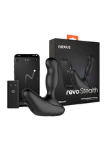 Load image into Gallery viewer, Revo Stealth App Enabled Rechargeable Silicone Rotating Prostate Massager with Remote Control - Black
