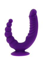 Load image into Gallery viewer, Rider Rechargeable Silicone Double End Vibrator - Purple
