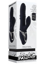 Load image into Gallery viewer, Ring It Home Silicone Rechargeable Vibrator with Clitoral Stimulator - Black
