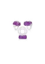 Load image into Gallery viewer, Ring True Cock Ring - Clear/Purple - Set
