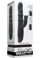 Load image into Gallery viewer, Ringmaster Rechargeable Silicone Rabbit Vibe Ring - Black
