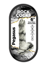 Load image into Gallery viewer, Rock Cocks Pegasus Silicone Dildo - Black/White - 6in
