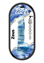 Load image into Gallery viewer, Rock Cocks Zeus Silicone Dildo - Blue/White - 7in
