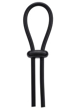 Load image into Gallery viewer, Rock Solid Lasso Double Lock Adjustable Silicone Cock Ring - Black
