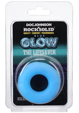 Load image into Gallery viewer, Rock Solid Lifesaver Glow In The Dark Silicone Cock Ring - Blue/Glow In The Dark

