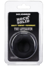 Load image into Gallery viewer, Rock Solid Lifesaver Silicone Cock Ring - Black
