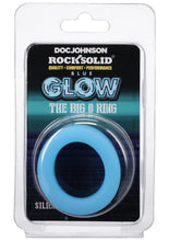 Load image into Gallery viewer, Rock Solid The Big O Glow In The Dark Silicone Cock Ring - Blue/Glow In The Dark
