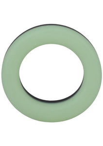Rock Solid The Big O Glow In The Dark Silicone Cock Ring - Black/Glow In The Dark/Green