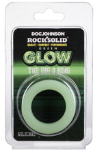 Load image into Gallery viewer, Rock Solid The Big O Glow In The Dark Silicone Cock Ring - Black/Glow In The Dark/Green
